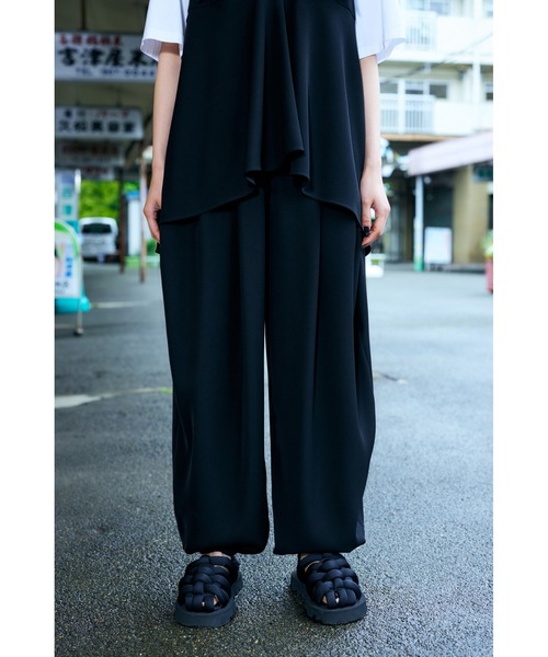 ENFOLD エンフォルド　ダブルクロスジョッパーズ　パンツ ENFOLD(エンフォルド)｜PEダブルクロスゴムジョッパーズ/ダーク