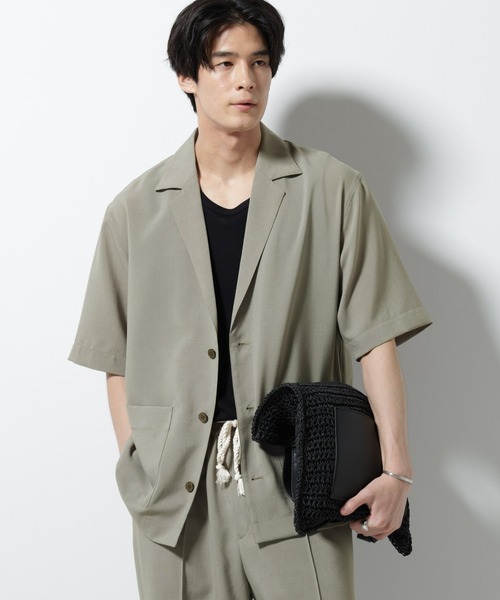 最終価格 nano universe メランジドライ 半袖ジャケット メランジドライ 半袖テーラードジャケット(セットアップ可) | NANO