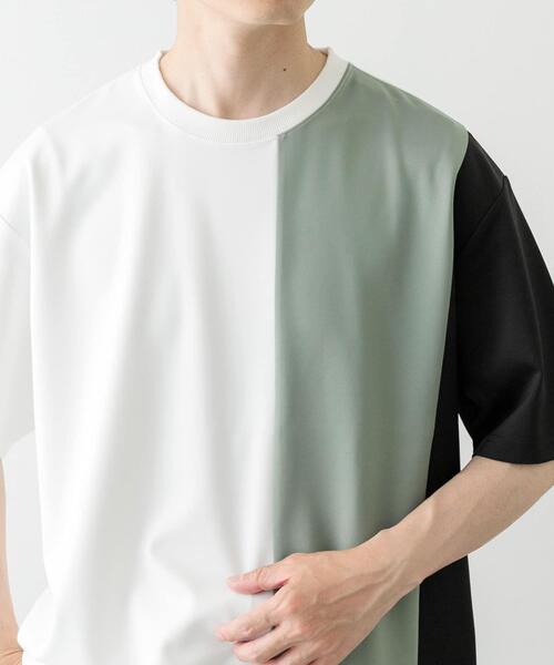 ITEMS URBANRESEARCH（アイテムズ アーバンリサーチ）の「ポンチ切替ショートスリーブトップス（Tシャツ/カットソー・メンズ・ベージュ/ネイビー/グリーン・MEDIUM/LARGE）」の21枚目の写真