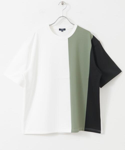 ITEMS URBANRESEARCH（アイテムズ アーバンリサーチ）の「ポンチ切替ショートスリーブトップス（Tシャツ/カットソー・メンズ・ベージュ/ネイビー/グリーン・MEDIUM/LARGE）」の16枚目の写真