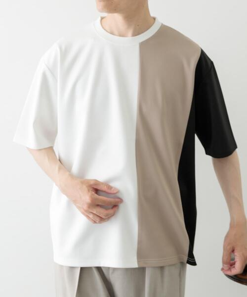 ITEMS URBANRESEARCH（アイテムズ アーバンリサーチ）の「ポンチ切替ショートスリーブトップス（Tシャツ/カットソー・メンズ・ベージュ/ネイビー/グリーン・MEDIUM/LARGE）」の19枚目の写真