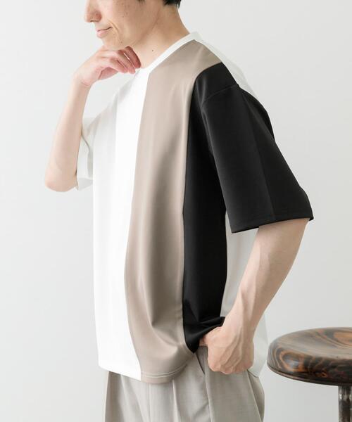 ITEMS URBANRESEARCH（アイテムズ アーバンリサーチ）の「ポンチ切替ショートスリーブトップス（Tシャツ/カットソー・メンズ・ベージュ/ネイビー/グリーン・MEDIUM/LARGE）」の20枚目の写真