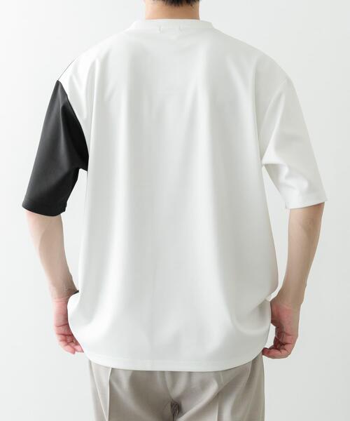 ITEMS URBANRESEARCH（アイテムズ アーバンリサーチ）の「ポンチ切替ショートスリーブトップス（Tシャツ/カットソー・メンズ・ベージュ/ネイビー/グリーン・MEDIUM/LARGE）」の4枚目の写真