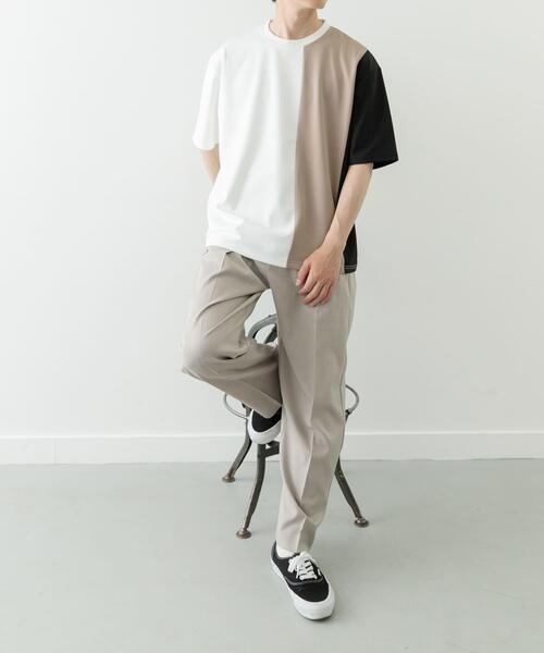 ITEMS URBANRESEARCH（アイテムズ アーバンリサーチ）の「ポンチ切替ショートスリーブトップス（Tシャツ/カットソー・メンズ・ベージュ/ネイビー/グリーン・MEDIUM/LARGE）」の5枚目の写真