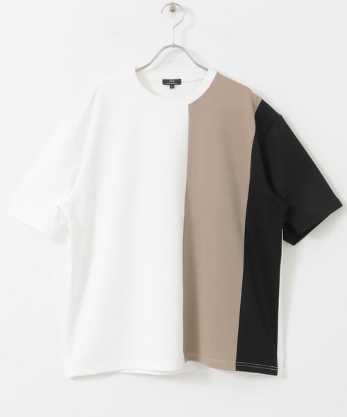 ITEMS URBANRESEARCH（アイテムズ アーバンリサーチ）の「ポンチ切替ショートスリーブトップス（Tシャツ/カットソー・メンズ・ベージュ/ネイビー/グリーン・MEDIUM/LARGE）」の6枚目の写真