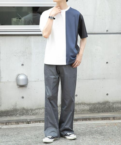 ITEMS URBANRESEARCH（アイテムズ アーバンリサーチ）の「ポンチ切替ショートスリーブトップス（Tシャツ/カットソー・メンズ・ベージュ/ネイビー/グリーン・MEDIUM/LARGE）」の11枚目の写真