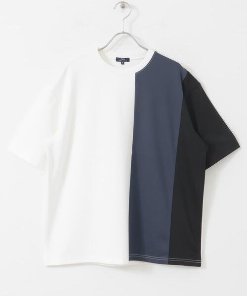 ITEMS URBANRESEARCH（アイテムズ アーバンリサーチ）の「ポンチ切替ショートスリーブトップス（Tシャツ/カットソー・メンズ・ベージュ/ネイビー/グリーン・MEDIUM/LARGE）」の12枚目の写真