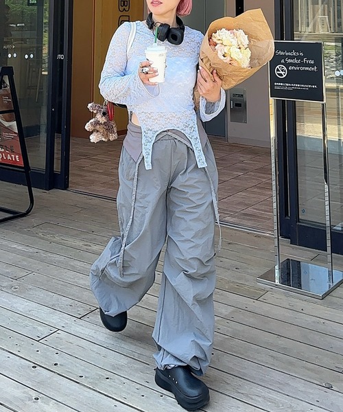 Alley Tokyo(アリートーキョー)の「コルセットパラシュートパンツ(その他パンツ・レディース・グレー/レッド/カーキ/ピンク/ブラック/ブラウン・FREE)」の18枚目の写真