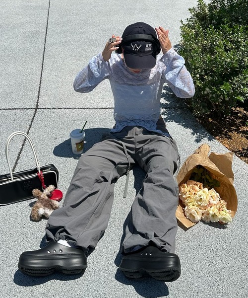 Alley Tokyo(アリートーキョー)の「コルセットパラシュートパンツ(その他パンツ・レディース・グレー/レッド/カーキ/ピンク/ブラック/ブラウン・FREE)」の16枚目の写真