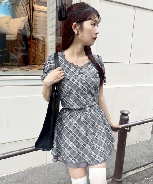 one after another NICE CLAUP（ワンアフターアナザーナイスクラップ）の「【おそろいコレクション】チェックセットアップ（ワンピース・レディース・グレー系その他/ブラウン系その他・FREE）」の19枚目の写真