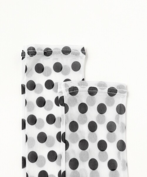 Ray BEAMS（レイビームス）の「チュール プリント SOX（ソックス/靴下・レディース・ホワイト/ブラック・ONE SIZE）」の3枚目の写真
