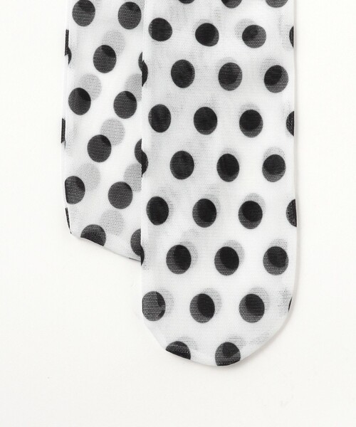 Ray BEAMS（レイビームス）の「チュール プリント SOX（ソックス/靴下・レディース・ホワイト/ブラック・ONE SIZE）」の4枚目の写真
