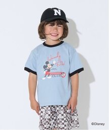 b・ROOM（ビールーム）の「【Disney】【カイテキ天竺】アソートプリントリンガーTシャツ（Tシャツ/カットソー）」