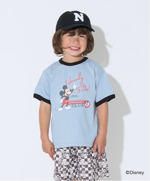 b・ROOM（ビールーム）の「【Disney】【カイテキ天竺】アソートプリントリンガーTシャツ（Tシャツ/カットソー・キッズ・オフホワイト/ブルーグレー/チャコール・120cm/130cm/110cm/150cm/140cm/100cm）」の2枚目の写真