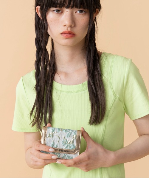Casselini(キャセリーニ)の「Casselini(キャセリーニ)ジャガードカードケース(カードケース・レディース・サックスブルー/オレンジ/ブラック/ベージュ・FREE)」の7枚目の写真
