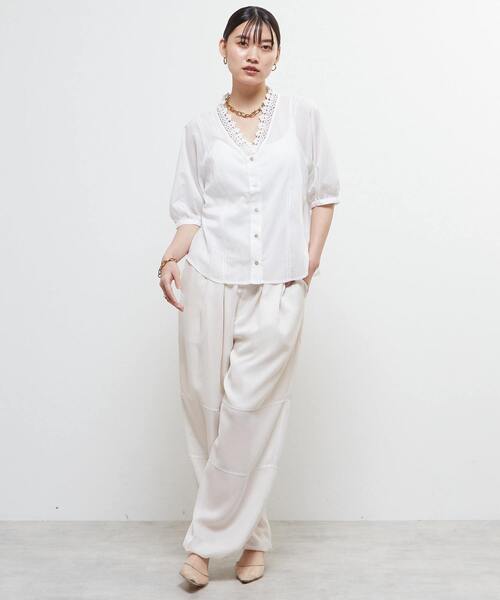 SOFFITTO（ソフィット）の「インド綿レース衿ブラウス（シャツ/ブラウス・レディース・ブラック/オフホワイト/チェリーピンク・FREE）」の9枚目の写真