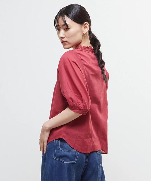 SOFFITTO（ソフィット）の「インド綿レース衿ブラウス（シャツ/ブラウス・レディース・ブラック/オフホワイト/チェリーピンク・FREE）」の17枚目の写真