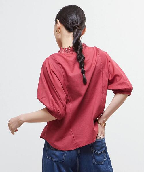 SOFFITTO（ソフィット）の「インド綿レース衿ブラウス（シャツ/ブラウス・レディース・ブラック/オフホワイト/チェリーピンク・FREE）」の18枚目の写真