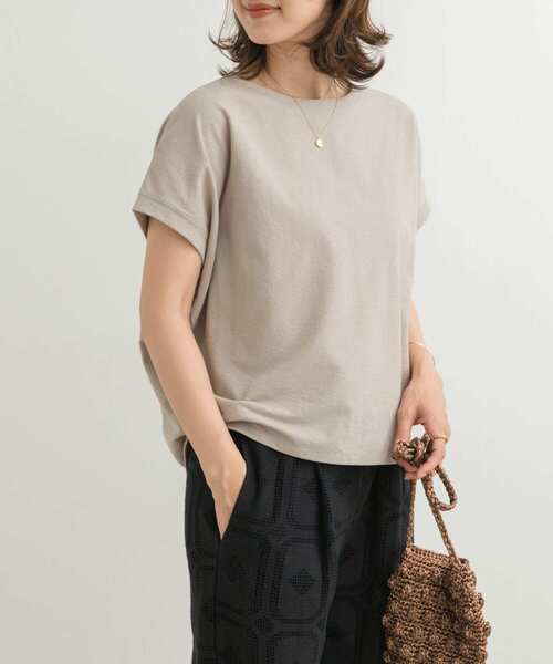 URBAN RESEARCH DOORS(アーバンリサーチドアーズ)の「リネンタッチBACKボタンプルオーバー(Tシャツ/カットソー・レディース・ベージュ系その他/チャコールグレー/オフホワイト・MEDIUM)」の21枚目の写真