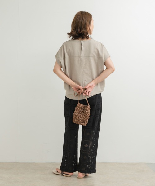 アーバンリサーチSONNY LABEL後ろボタンリネン100%プルオーバー セール】リネンタッチBACKボタンプルオーバー（Tシャツ