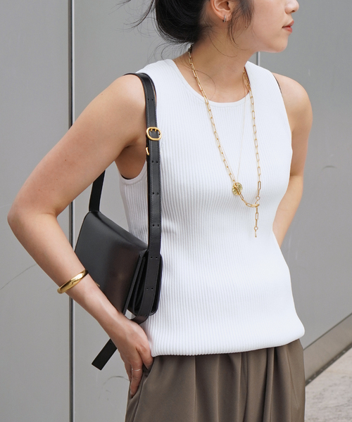 EVERYDAY I LIKE.(エヴリディアイライク)の「ALFRED Knitted Tank(ニット/セーター・レディース・ホワイト/ブラック・FREE)」の2枚目の写真