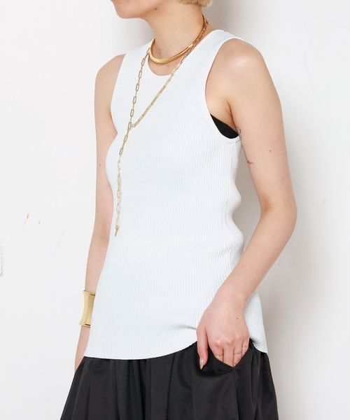 EVERYDAY I LIKE.(エヴリディアイライク)の「ALFRED Knitted Tank(ニット/セーター・レディース・ホワイト/ブラック・FREE)」の7枚目の写真