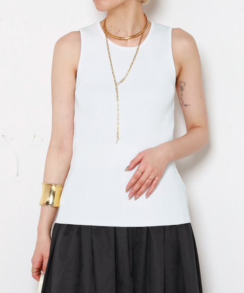 EVERYDAY I LIKE.(エヴリディアイライク)の「ALFRED Knitted Tank(ニット/セーター・レディース・ホワイト/ブラック・FREE)」の8枚目の写真