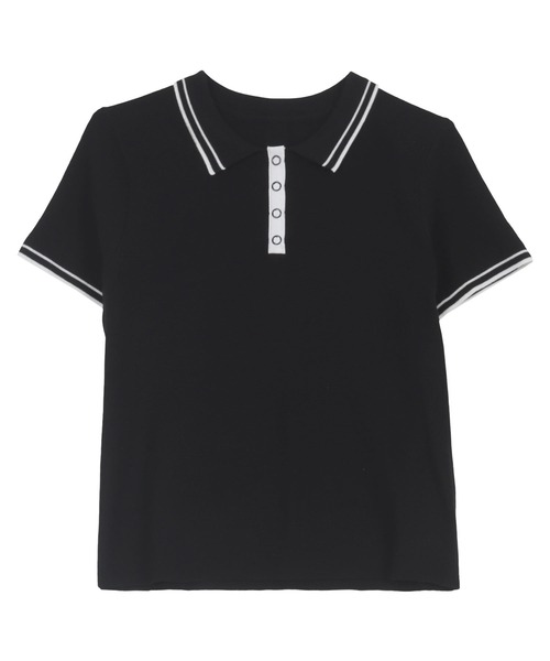 KOBE LETTUCE(コウベレタス)の「スナップボタンポロニットトップス(ニット/セーター・レディース・オフホワイト/ブラック/アイボリー系・M)」の13枚目の写真