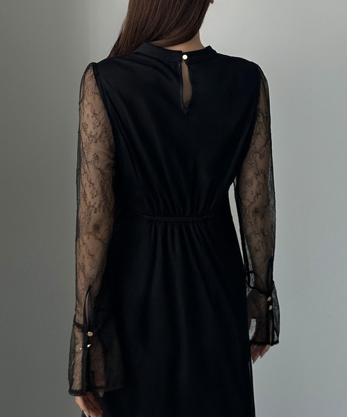 セール】チョーカーデザインチュールマーメイドワンピース（ワンピース