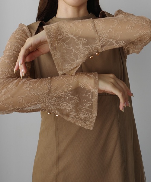 セール】チョーカーデザインチュールマーメイドワンピース（ワンピース