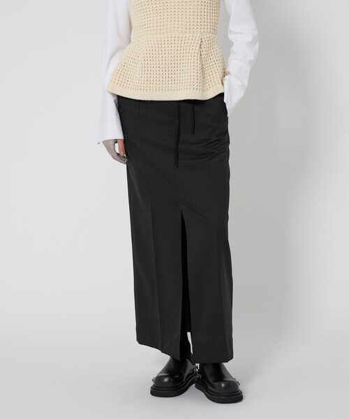 新品UNITED ARROWS <ASTRAET>サテン タイトスカート ASTRAET＞サテン ウエストゴム タイトスカート