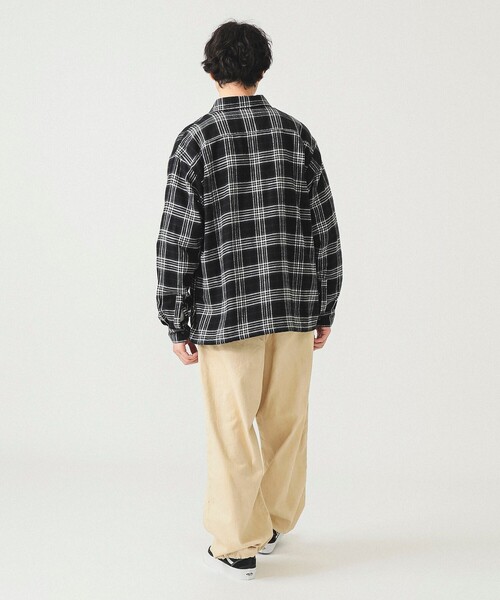 BEAMS（ビームス）の「ワイドフィット チェック プルオーバーシャツ（シャツ/ブラウス・メンズ・グリーン系その他/ブラック系その他・L/XL/S/M）」の5枚目の写真