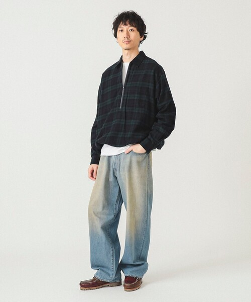 BEAMS（ビームス）の「ワイドフィット チェック プルオーバーシャツ（シャツ/ブラウス・メンズ・グリーン系その他/ブラック系その他・L/XL/S/M）」の8枚目の写真