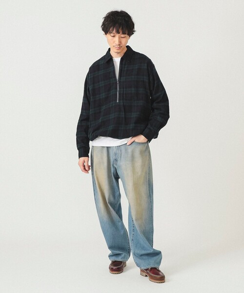 BEAMS（ビームス）の「ワイドフィット チェック プルオーバーシャツ（シャツ/ブラウス・メンズ・グリーン系その他/ブラック系その他・L/XL/S/M）」の9枚目の写真