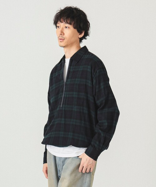 BEAMS（ビームス）の「ワイドフィット チェック プルオーバーシャツ（シャツ/ブラウス・メンズ・グリーン系その他/ブラック系その他・L/XL/S/M）」の12枚目の写真
