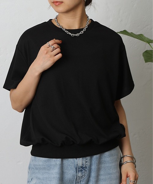 COLONY 2139(コロニートゥーワンスリーナイン)の「ミニワッフル裾ボリュームルオーバー(Tシャツ/カットソー・レディース・ブラウン/ブラック/チャコールグレー/ホワイト・FREE)」の2枚目の写真
