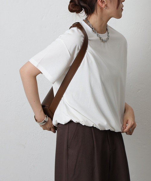 COLONY 2139(コロニートゥーワンスリーナイン)の「ミニワッフル裾ボリュームルオーバー(Tシャツ/カットソー・レディース・ブラウン/ブラック/チャコールグレー/ホワイト・FREE)」の8枚目の写真
