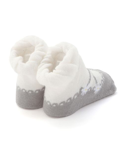 SLAP SLIP BABY（スラップスリップベビー）の「お花バレエシューズ風ソックスベビー(9~12cm)（ベビーシューズ/ベビーソックス・キッズ・グレー/ピンク・FREE）」の6枚目の写真