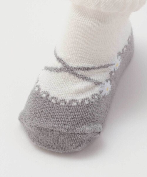 SLAP SLIP BABY（スラップスリップベビー）の「お花バレエシューズ風ソックスベビー(9~12cm)（ベビーシューズ/ベビーソックス・キッズ・グレー/ピンク・FREE）」の7枚目の写真