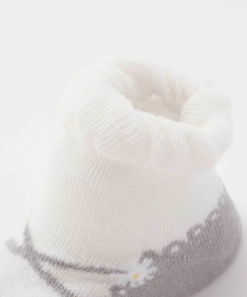 SLAP SLIP BABY（スラップスリップベビー）の「お花バレエシューズ風ソックスベビー(9~12cm)（ベビーシューズ/ベビーソックス・キッズ・グレー/ピンク・FREE）」の9枚目の写真