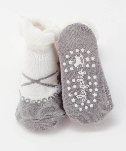 SLAP SLIP BABY（スラップスリップベビー）の「お花バレエシューズ風ソックスベビー(9~12cm)（ベビーシューズ/ベビーソックス・キッズ・グレー/ピンク・FREE）」の10枚目の写真