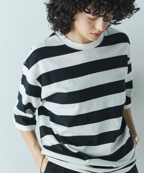 Libra Cue（リブラ キュー）の「ビックシルエットボーダーTシャツ（Tシャツ/カットソー・レディース・その他1/その他2・FREE）」の2枚目の写真