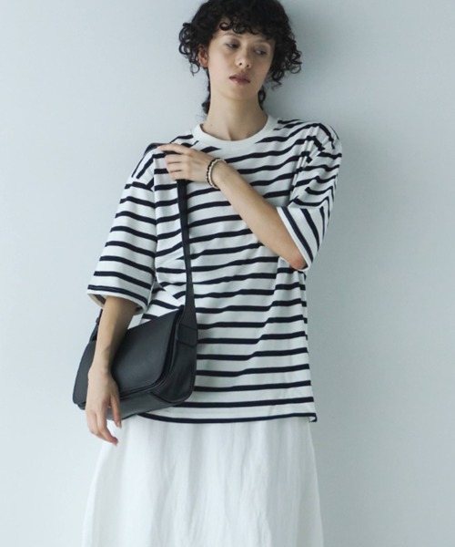 Libra Cue（リブラ キュー）の「ビックシルエットボーダーTシャツ（Tシャツ/カットソー・レディース・その他1/その他2・FREE）」の5枚目の写真