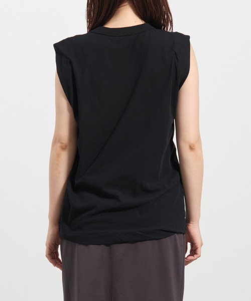 ATON エイトン☆ノースリーブ タンクトップ 60 FRESCA 黒 01 ATON/エイトン】FRESCA SINGLE JERSEY TANK TOP/スリーブレス