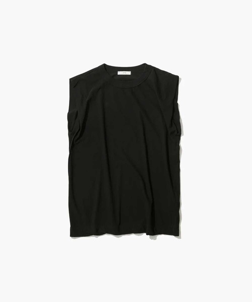 ATON(エイトン)の「【ATON/エイトン】FRESCA SINGLE JERSEY TANK TOP/スリーブレスカットソー/コットンノースリーブTシャツ(Tシャツ/カットソー・レディース・グリーン/ホワイト/ブラック/ベージュ/ピンク/サックスブルー・1)」の8枚目の写真