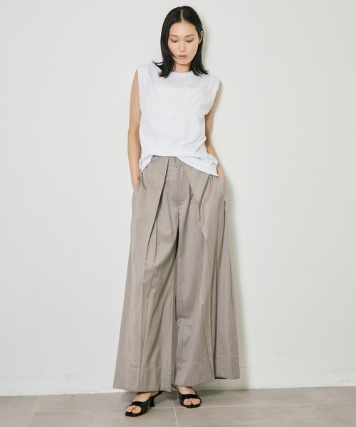 ATON(エイトン)の「【ATON/エイトン】FRESCA SINGLE JERSEY TANK TOP/スリーブレスカットソー/コットンノースリーブTシャツ(Tシャツ/カットソー・レディース・グリーン/ホワイト/ブラック/ベージュ/ピンク/サックスブルー・1)」の10枚目の写真
