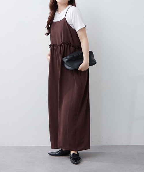 Remind me and forever(リマインドミーアンドフォーエバー)の「ルーズサロペット+TシャツSET(ワンピース・レディース・ブラウン/ブラック/チャコールグレー・FREE)」の20枚目の写真