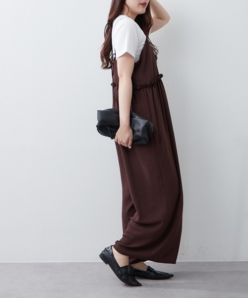 Remind me and forever(リマインドミーアンドフォーエバー)の「ルーズサロペット+TシャツSET(ワンピース・レディース・ブラウン/ブラック/チャコールグレー・FREE)」の21枚目の写真