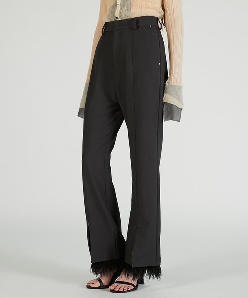 PRANK PROJECT（プランクプロジェクト）の「フェザーヘムパンツ / Feather Hem Pants（その他パンツ・レディース・グレー/ブラック・36/38）」の2枚目の写真