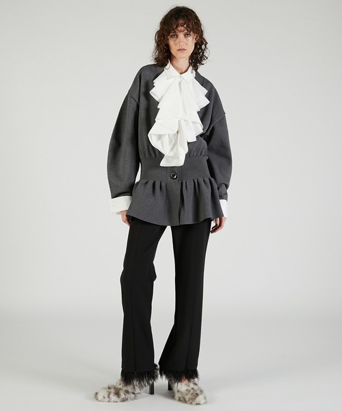 PRANK PROJECT（プランクプロジェクト）の「フェザーヘムパンツ / Feather Hem Pants（その他パンツ・レディース・グレー/ブラック・36/38）」の4枚目の写真